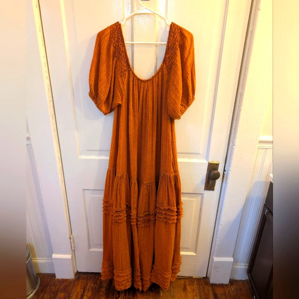 Free People Rust Orange Maxi Dress